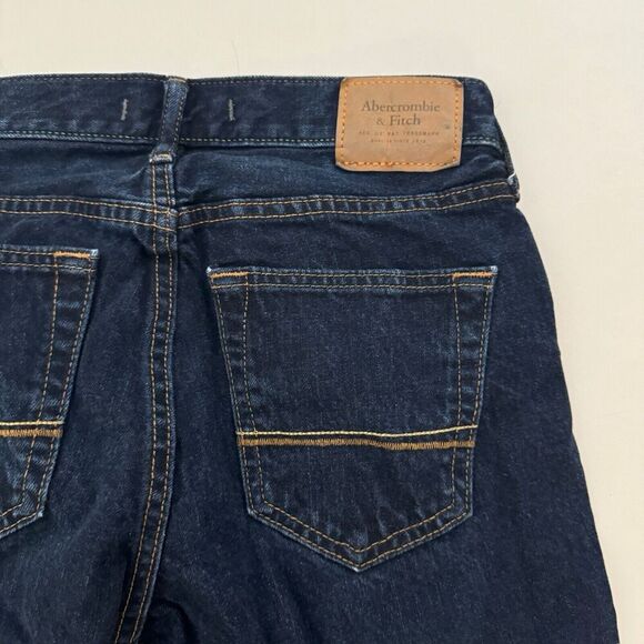 Abercrombie & Fitch Men's Slim Straight Denim Blue Jeans 26x30 (28x28.5) Dark - Picture 10 of 10